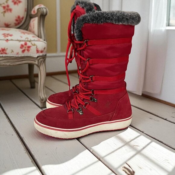 Santana Canada Red Mackenzie‎ 2 Tall Winter Boots Size 10 - Picture 1 of 9